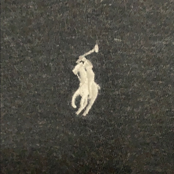 Charcoal gray long sleeve crew neck men’s tee - Picture 2 of 4